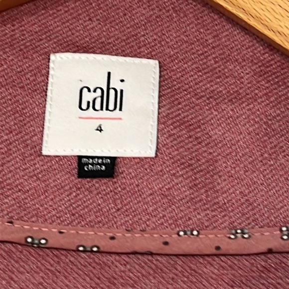 CAbi BEIGE salmon RAYON knit business office Blazer Jacket 5 button cuffs Size 4 - Picture 2 of 14